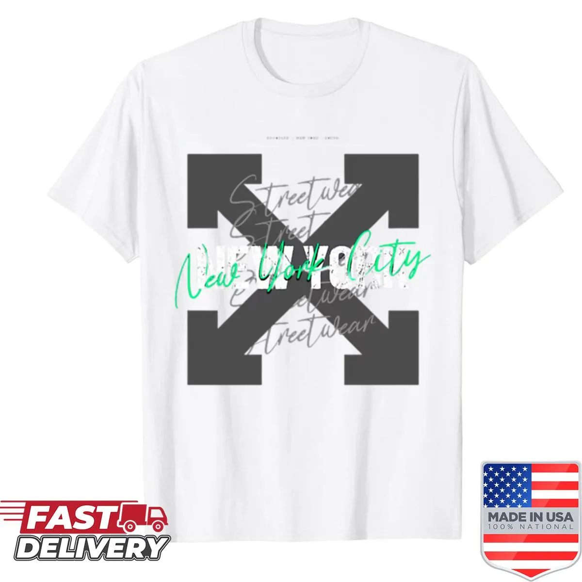 Shirt featuring trendy typography representing streetwear vibes