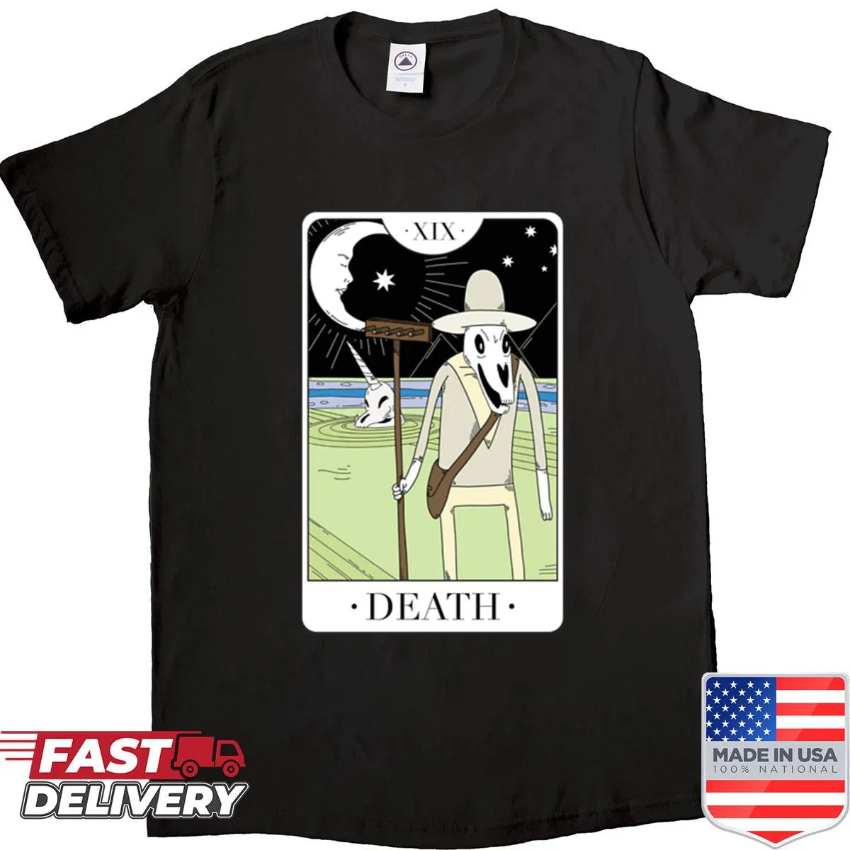 Tarot card Death design shirt illustrating transformation and change