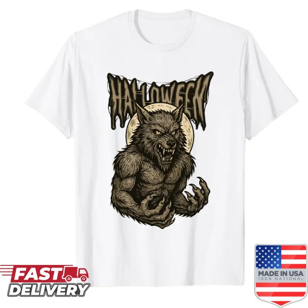 Lycanthrope graphic t-shirt featuring a full moon