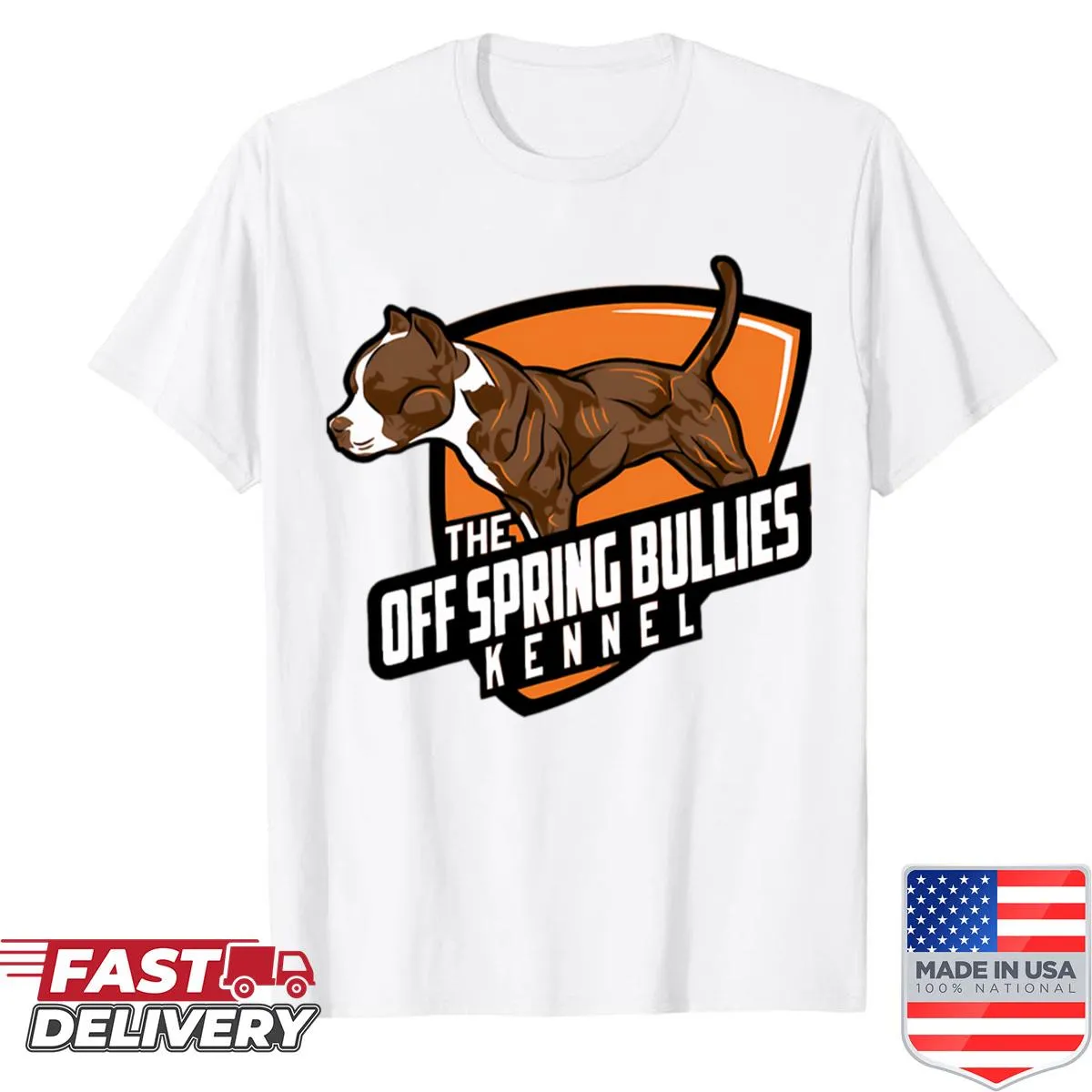 T-shirt celebrating bullies with bold 'Off Spring Bullies Kennel' text