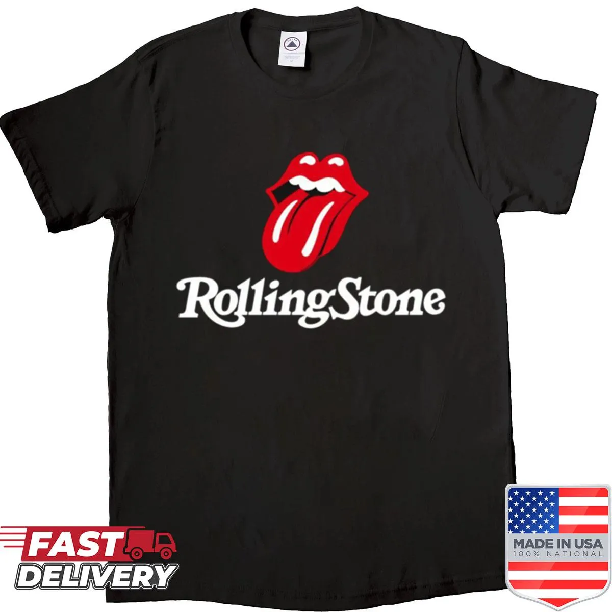 Vintage Rolling Stones band design on a shirt