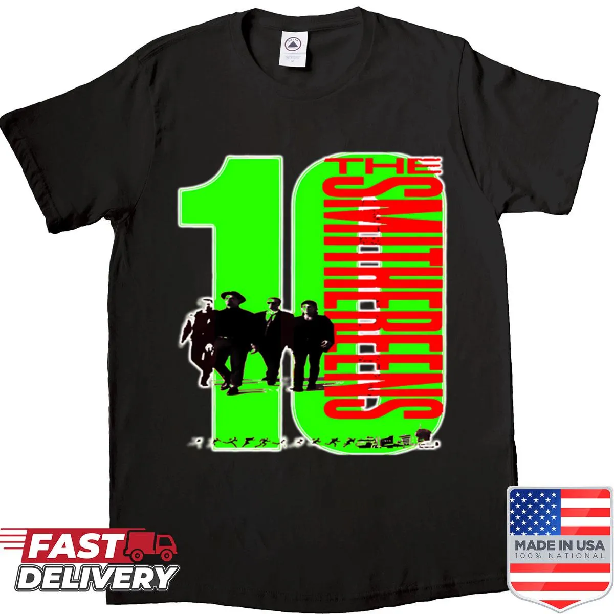 Vintage-style Smithereens band T-shirt featuring classic logo