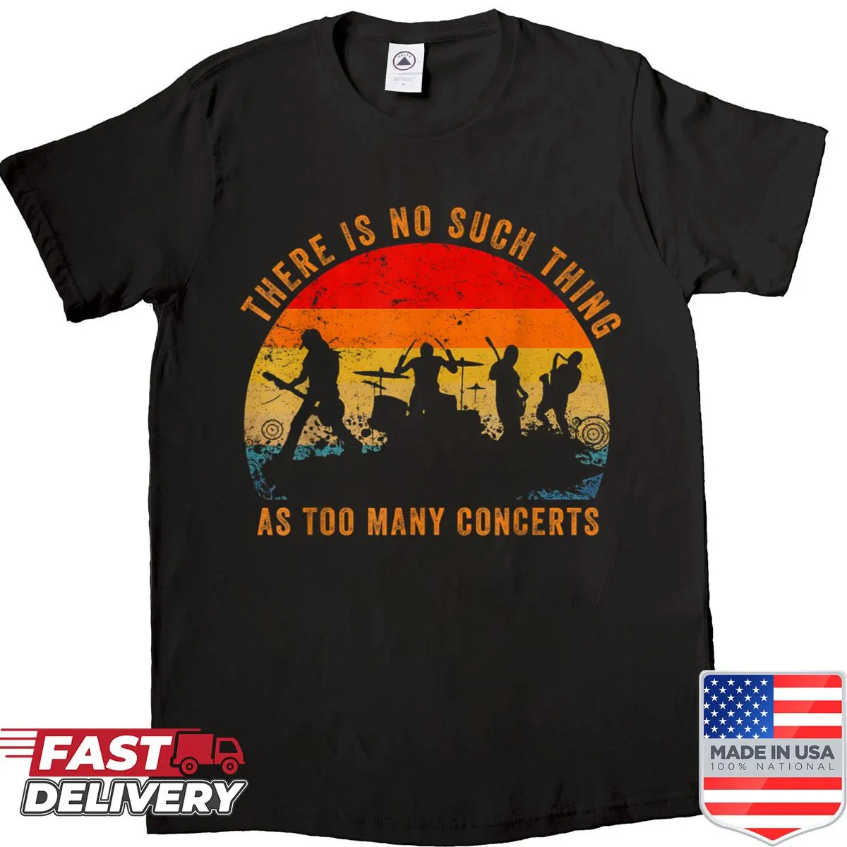 Retro music T-shirt celebrating the joy of concerts