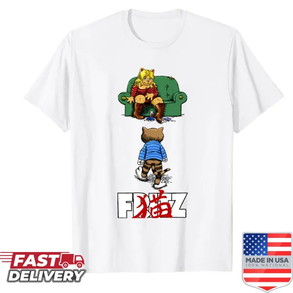 Vintage-style shirt inspired by animated black comedy films
