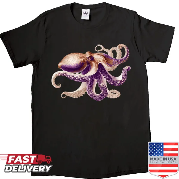 Vintage octopus illustration shirt for ocean lovers