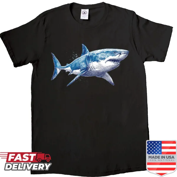 Vintage shark drawing shirt design
