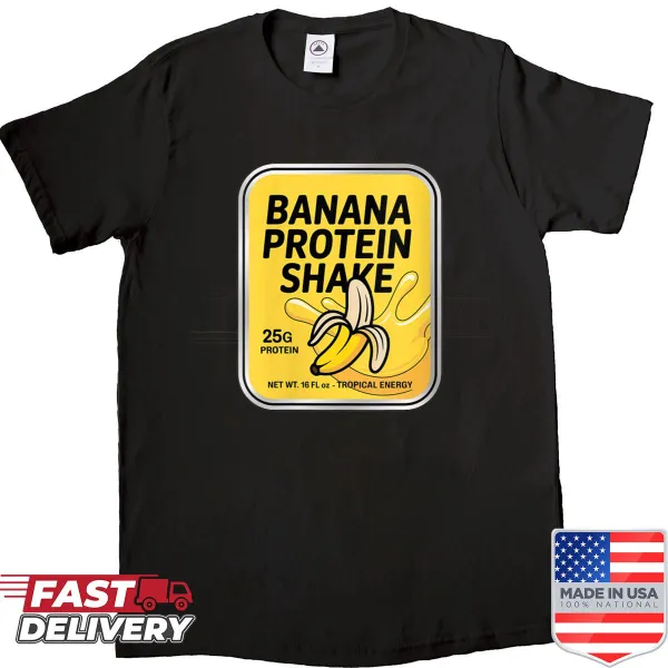 Women's Halloween shirt featuring a banana protein shake design