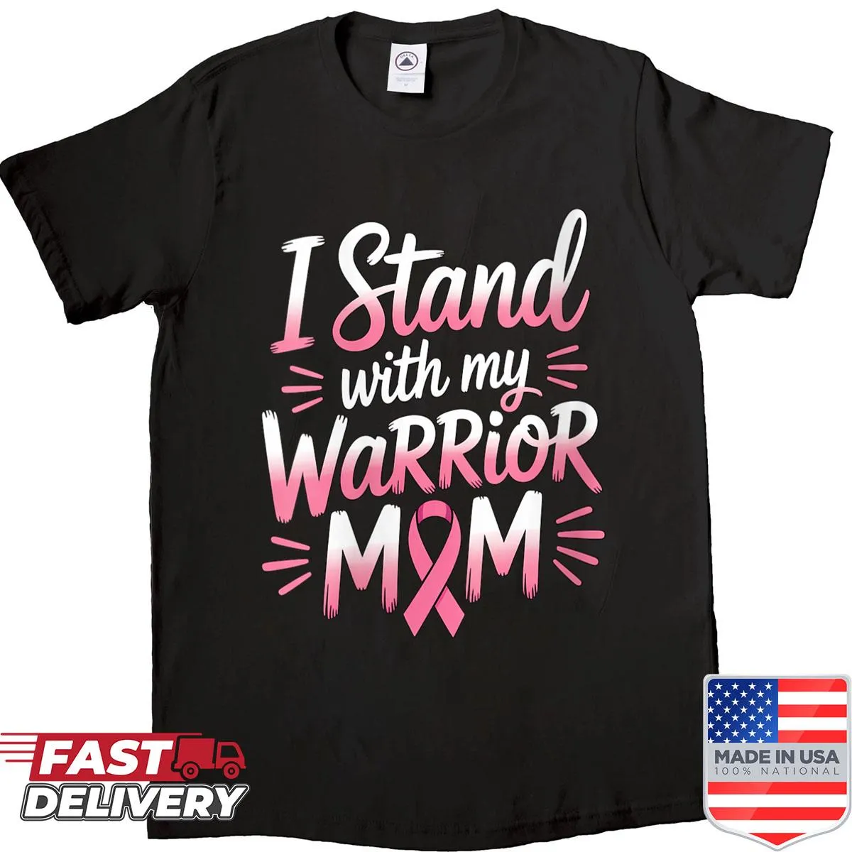 Illustrative shirt supporting breast cancer awareness with a pink theme