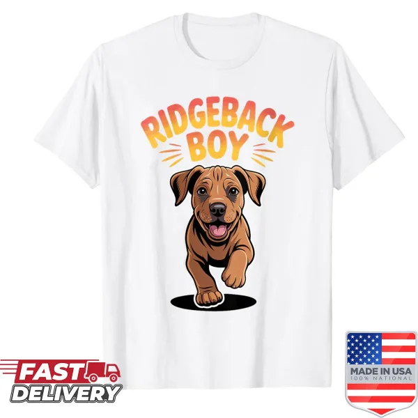 Cartoon shirt featuring a cute Rhodesian Ridgeback design.