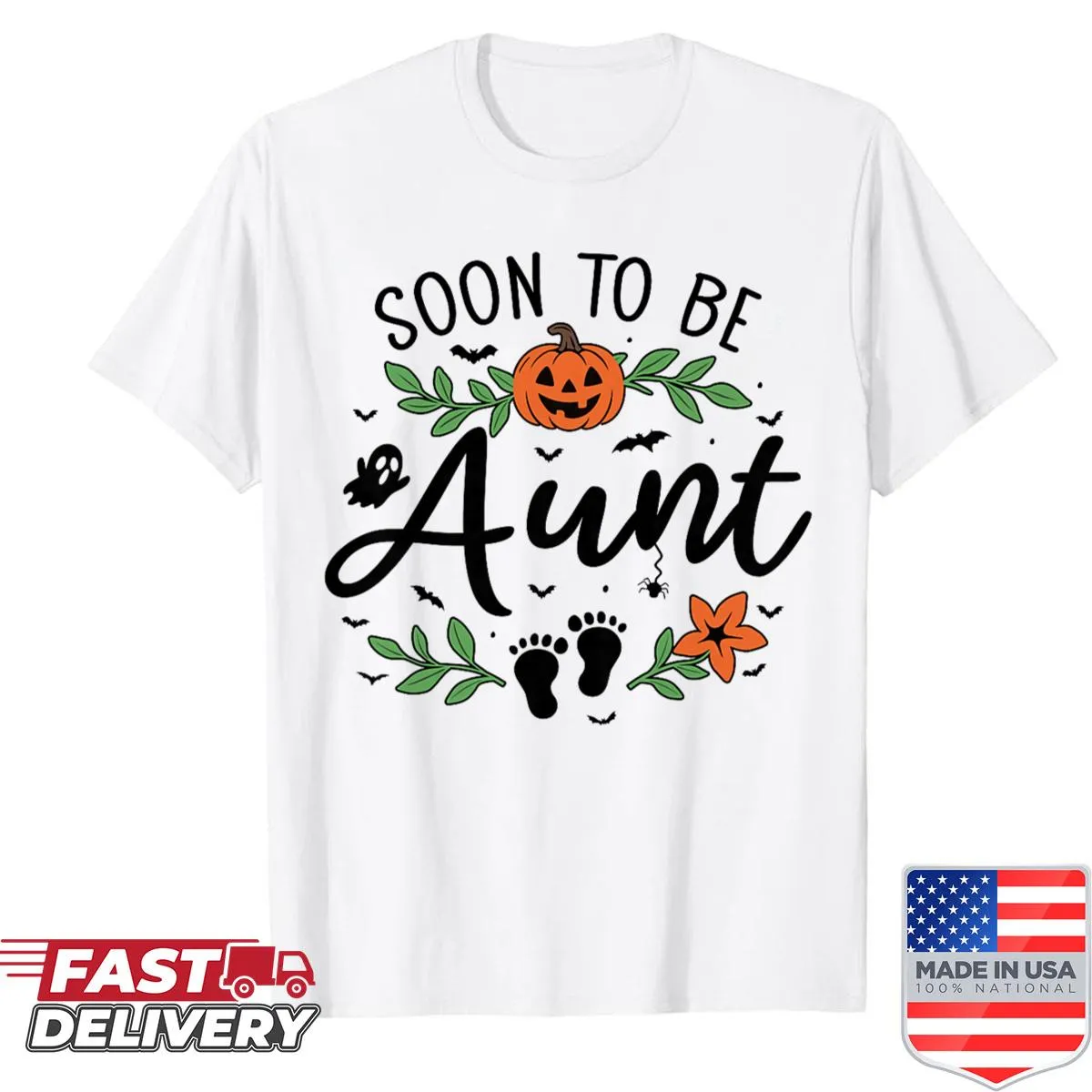 Halloween-themed pregnancy announcement shirt for future aunts