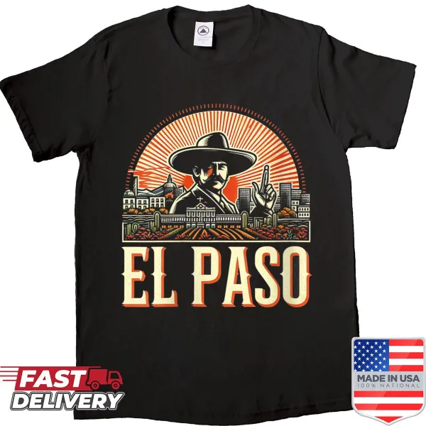 Vintage El Paso Texas shirt with a faded desert city graphic