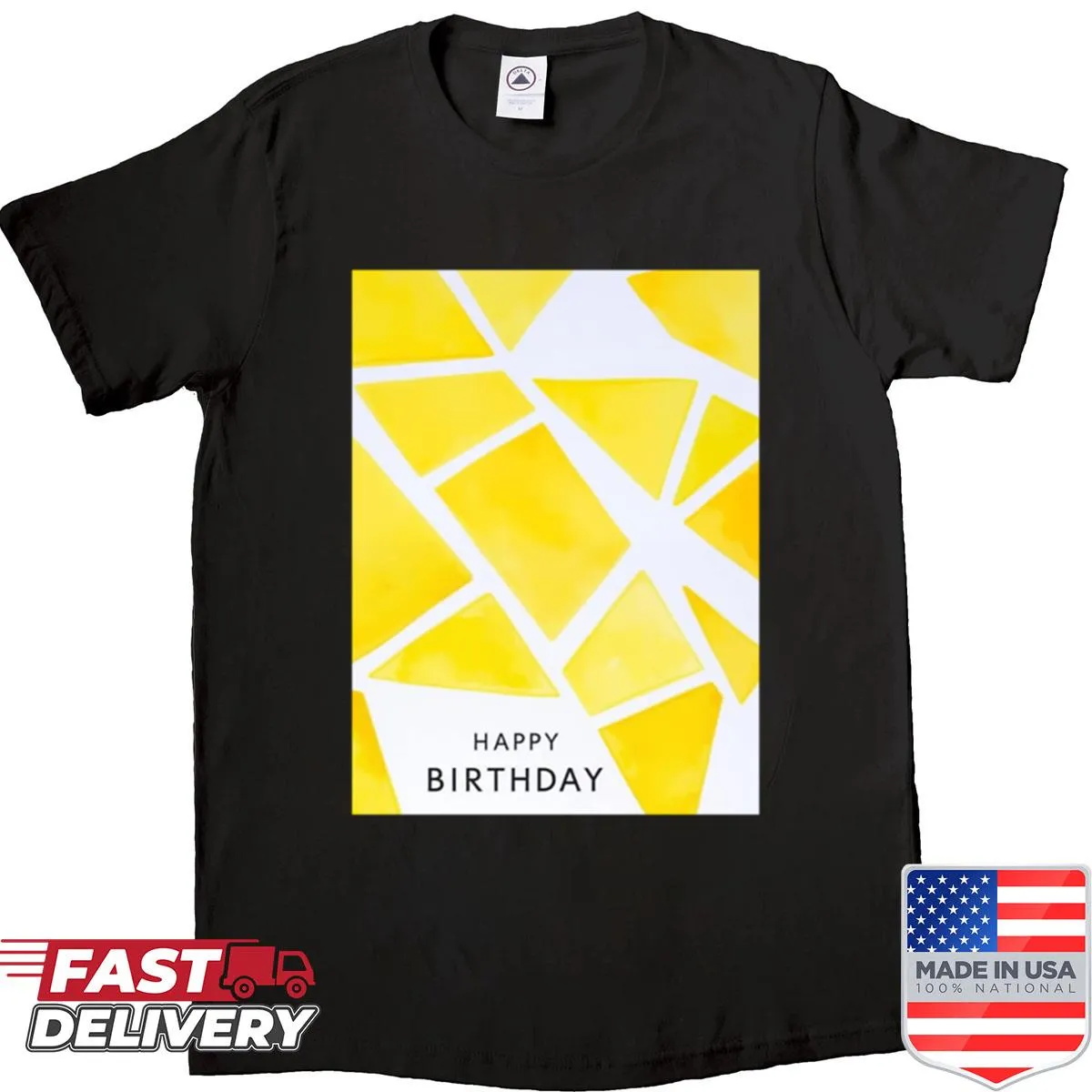 Minimalist yellow abstract geometric shirt for birthdays