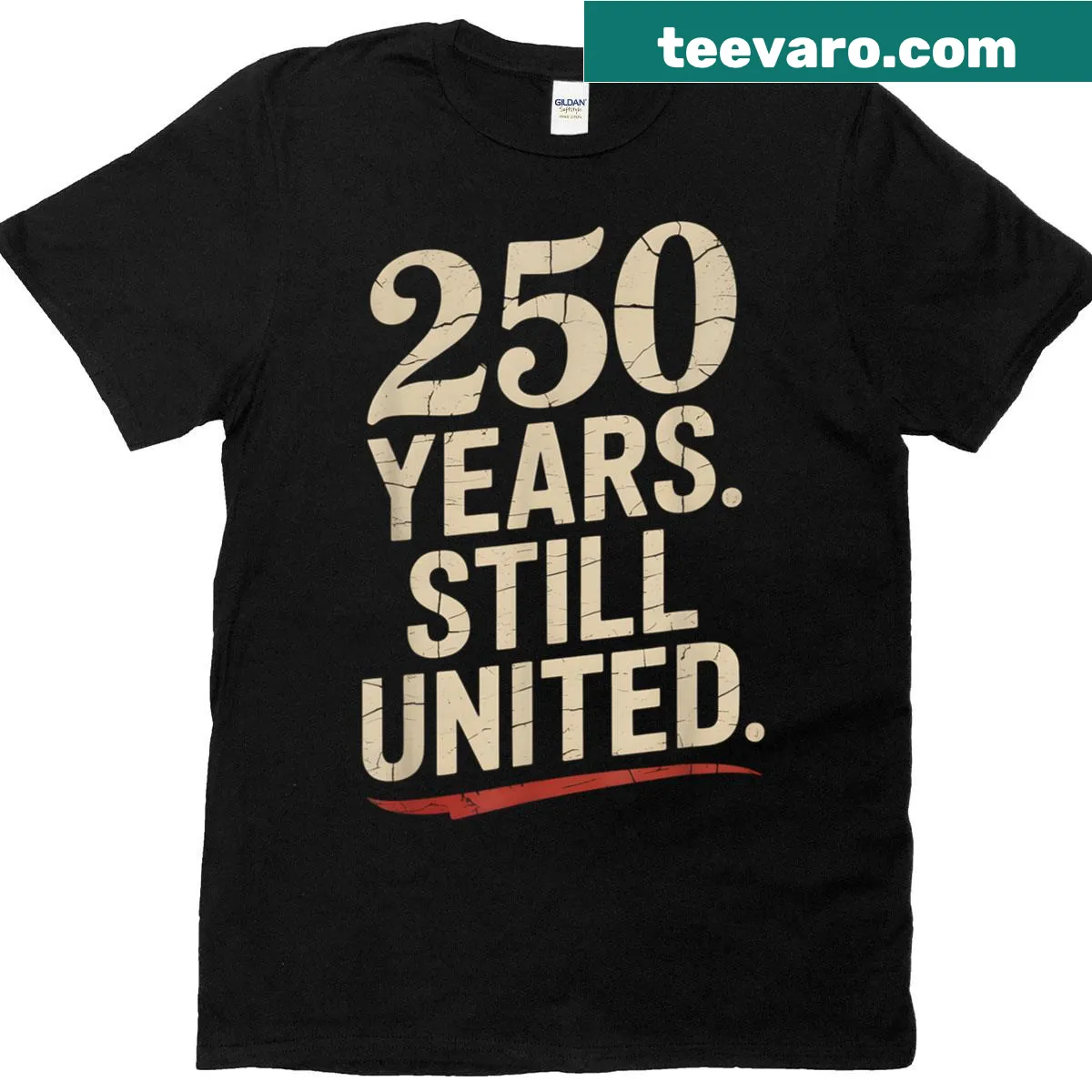 Patriotic T-shirt celebrating 250 years of American freedom — on a men's t-shirt