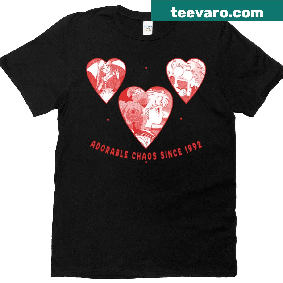 Cartoon T-shirt featuring Usagi Tsukino with a nostalgic design — on a men's t-shirt