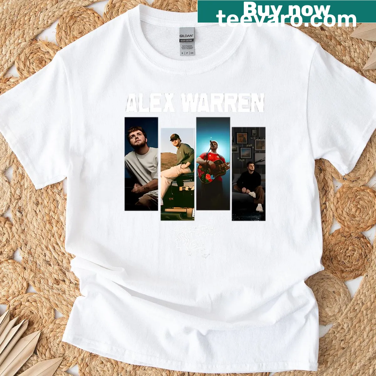 Artistic design on a casual Alex Warren T-shirt — on a men's t-shirt
