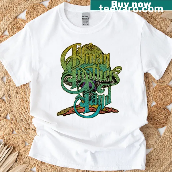 Vintage distressed t-shirt celebrating Allman Brothers with iconic imagery