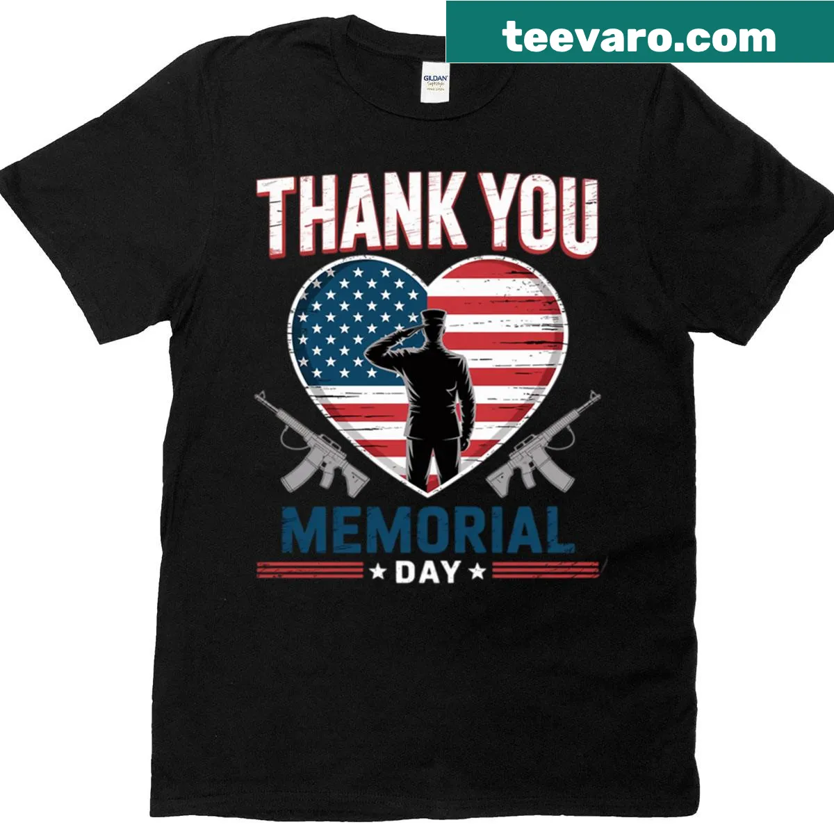 T-shirt featuring the American flag, designed for Memorial Day — on a men's t-shirt