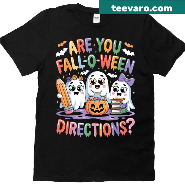 Cute Halloween-themed T-shirt for teachers featuring adorable ghosts