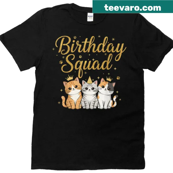 Cute cat lover birthday tee with playful feline illustration