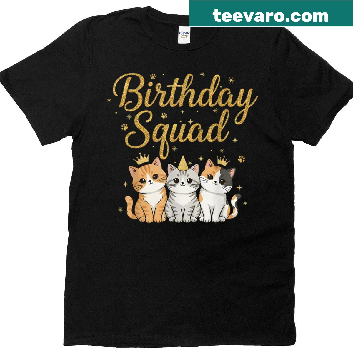 Cute cat lover birthday tee with playful feline illustration — on a men's t-shirt