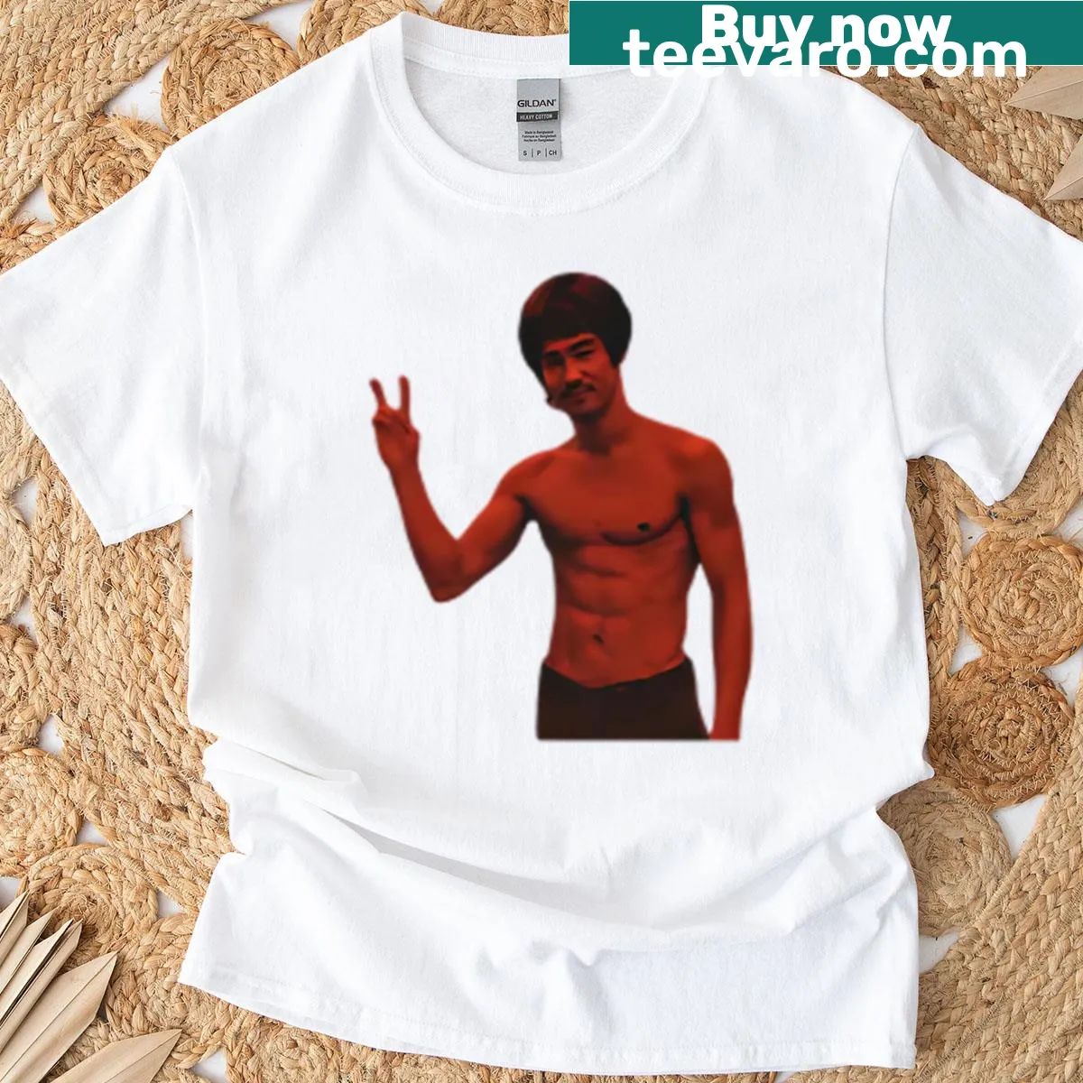 Bruce Lee tribute T-shirt with dynamic graphic design — on a men's t-shirt