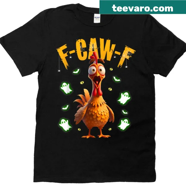 Humorous cartoon chicken Halloween t-shirt