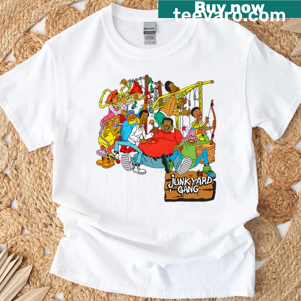 Oversized T-shirt with funny cartoon design for kids — on a men's t-shirt