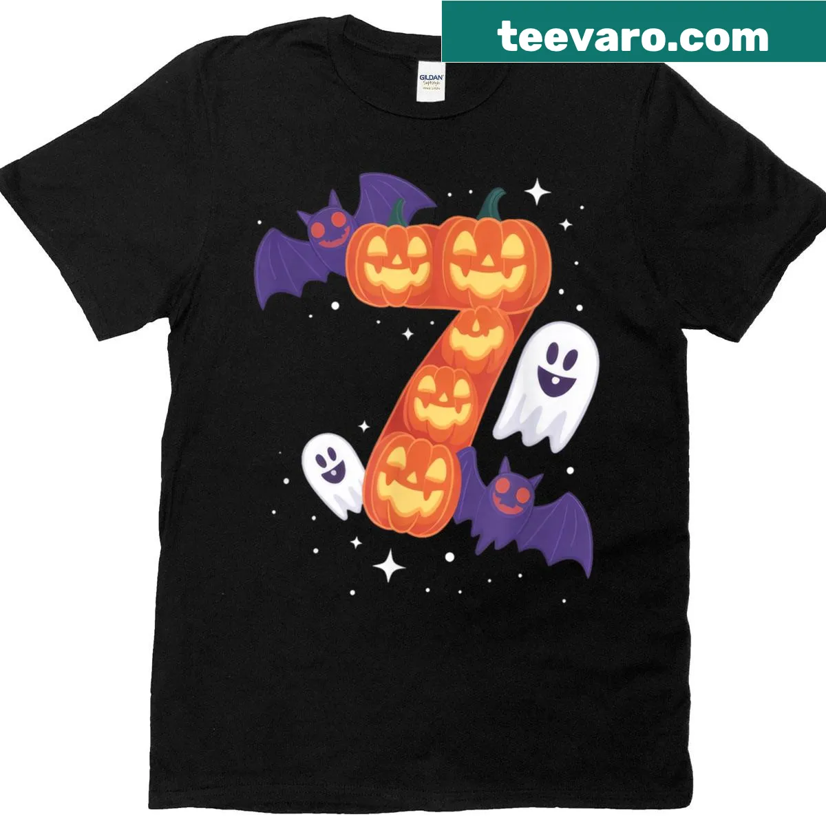 Couple Halloween t-shirt featuring the Six Seven meme with playful text — on a men's t-shirt