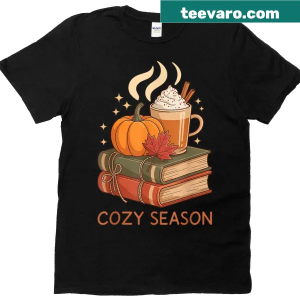 Pumpkin graphic on a cozy season T-shirt for women