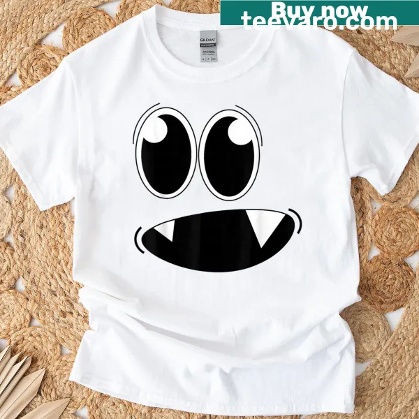 Cute cartoon monster face design for Halloween T-shirt