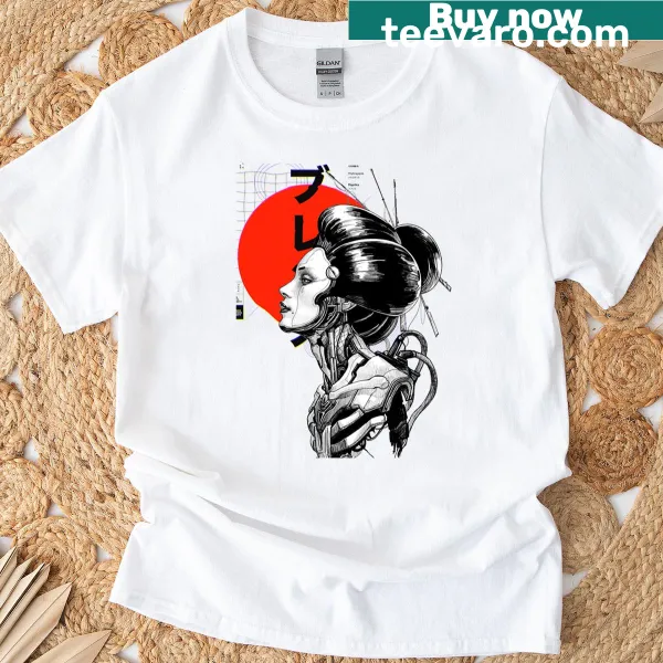 Cyberpunk vaporwave T-shirt with Japanese-inspired graphic