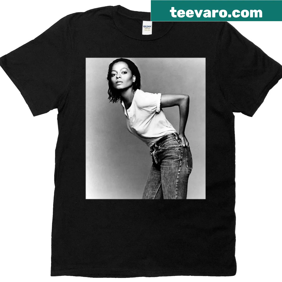 Vintage-inspired Diana Ross T-shirt celebrating 80s music legend — on a men's t-shirt