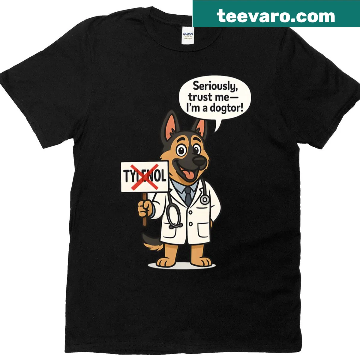 Funny slogan design against Tylenol for dog lovers — on a men's t-shirt