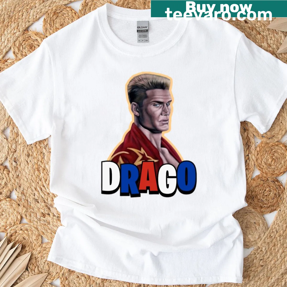 Vintage-styled T-shirt honoring Drago Boxing Club — on a men's t-shirt