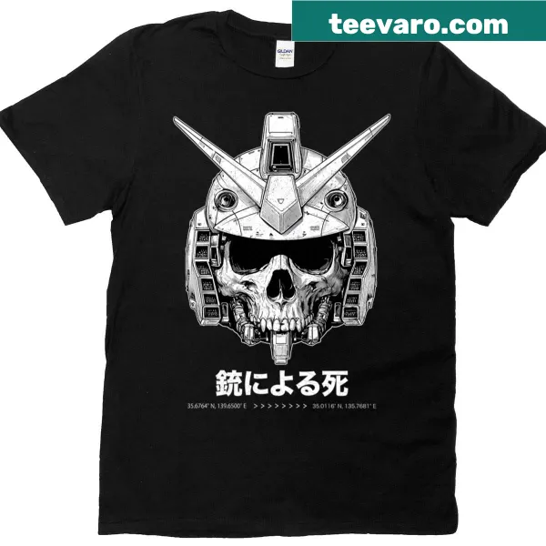Distressed Gundam-themed T-shirt featuring Duk Fat graphic