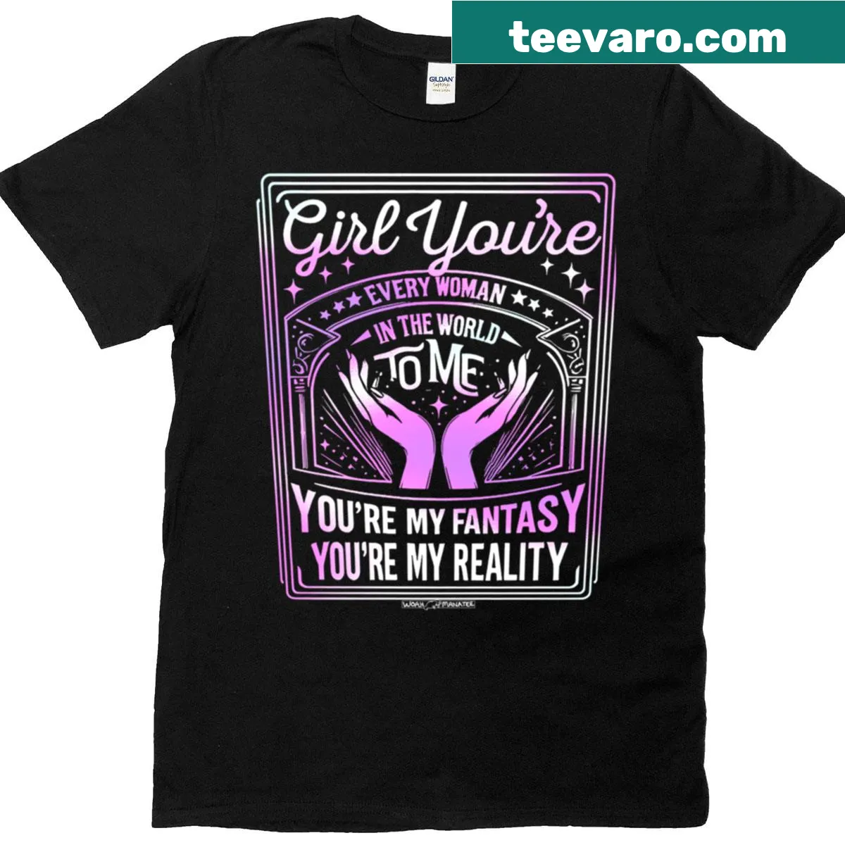 T-shirt with sentimental typography expressing appreciation for women — on a men's t-shirt
