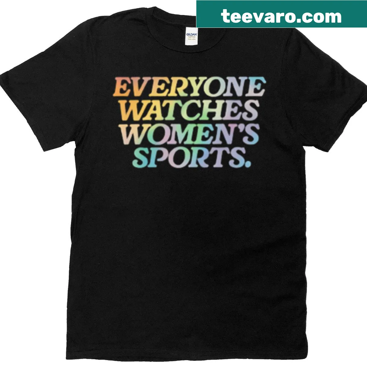 Typographic t-shirt promoting women's sports visibility — on a men's t-shirt