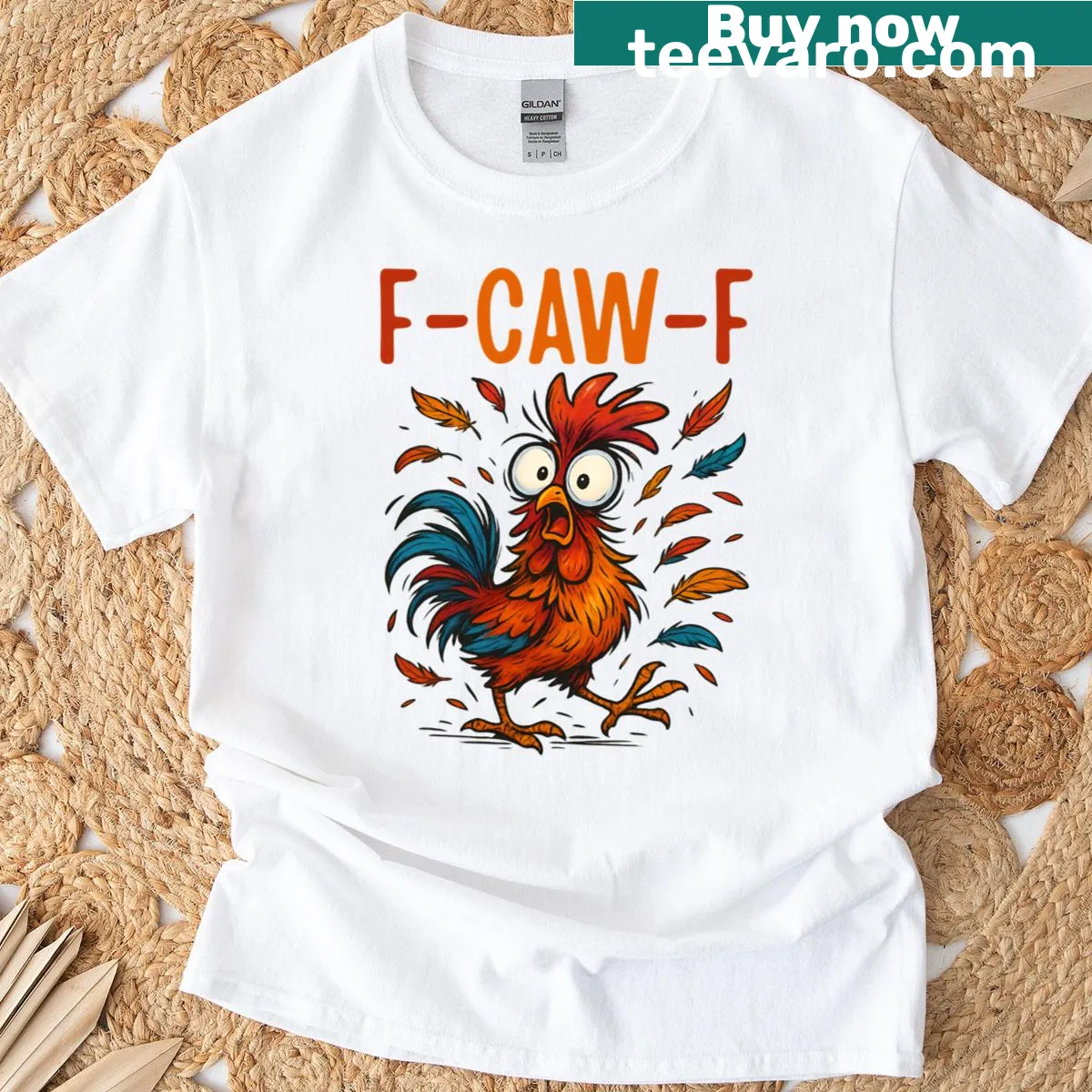 Rooster graphic with humorous text for bird lovers — on a men's t-shirt