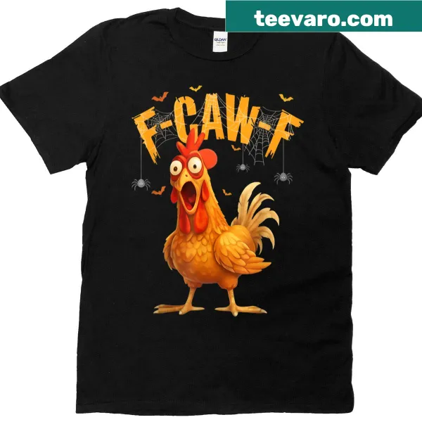 Cartoon rooster Halloween T-shirt with funny graphic