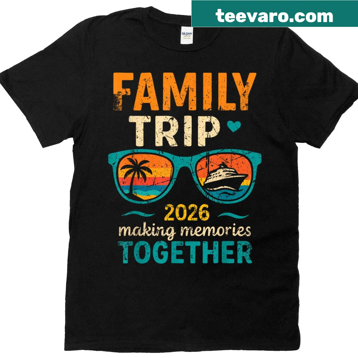 T-shirt celebrating family trips and vacations together — on a men's t-shirt