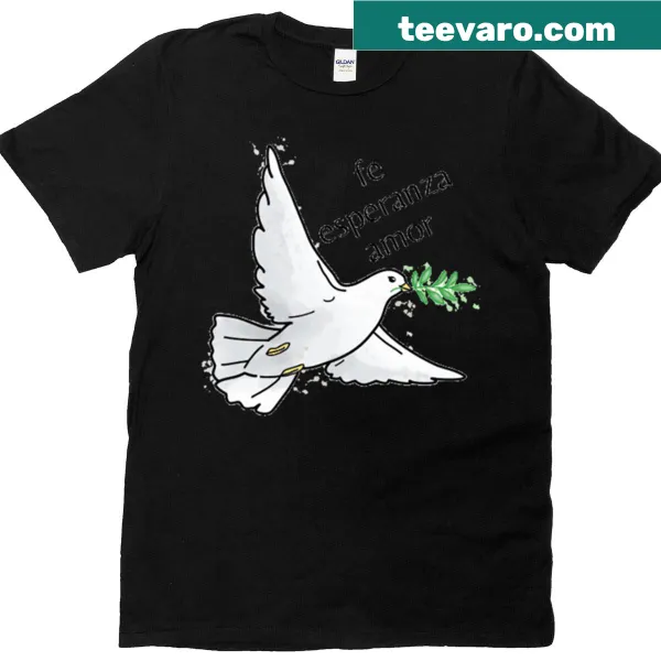 T-shirt featuring the words Faith, Hope, Love