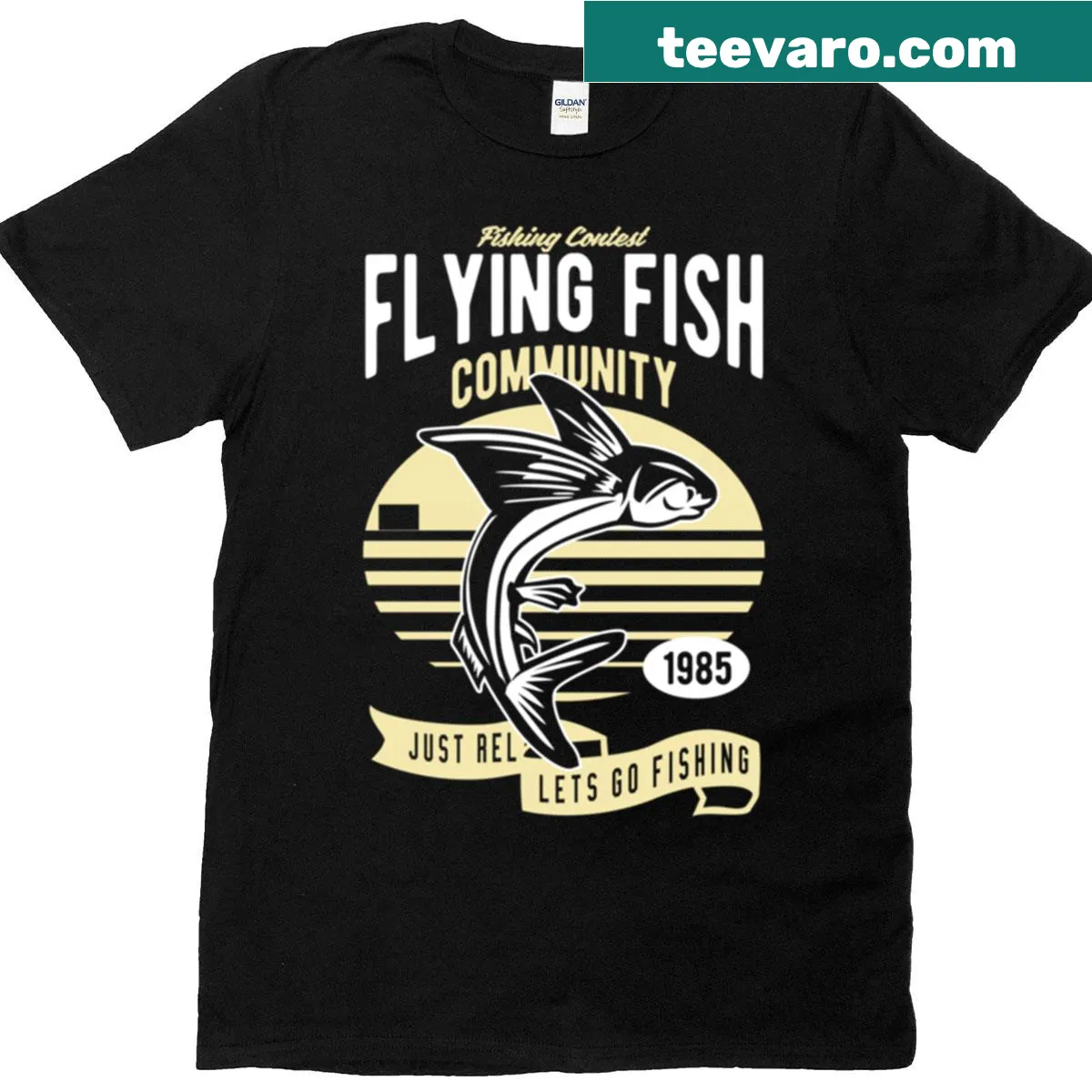 Vintage fish design t-shirt celebrating fishing contests — on a men's t-shirt