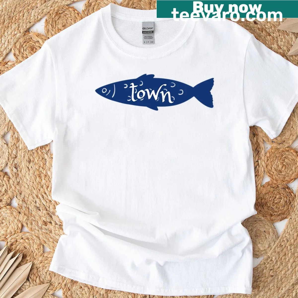 Illustration representing Fishtown Philadelphia on a trendy T-shirt — on a men's t-shirt