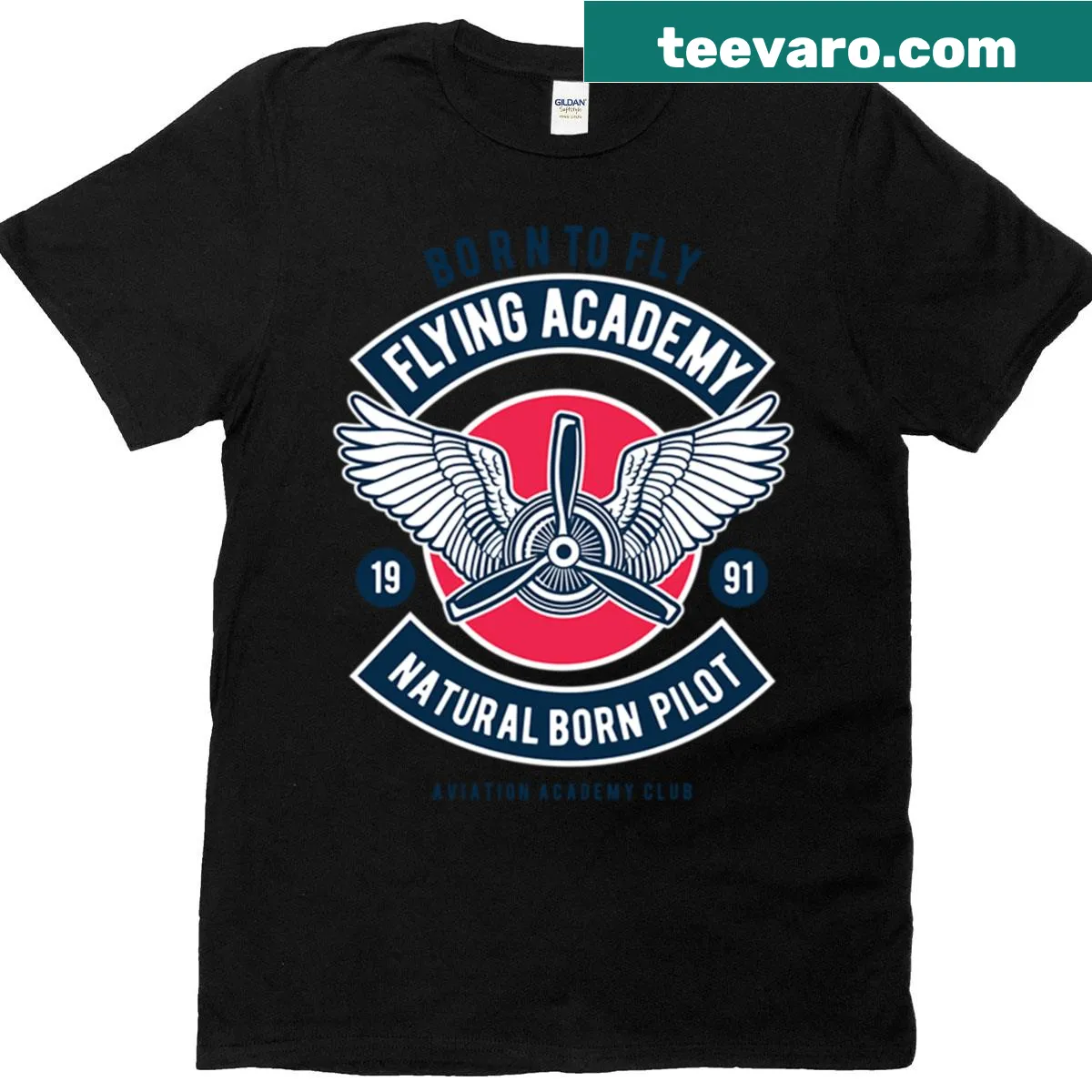 Vintage pilot design for aviation enthusiasts — on a men's t-shirt