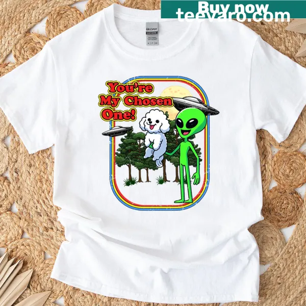 Bichon Frise dog in UFO with alien theme