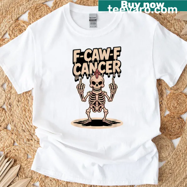 Chicken skeleton with funny slogan for Halloween T-shirt