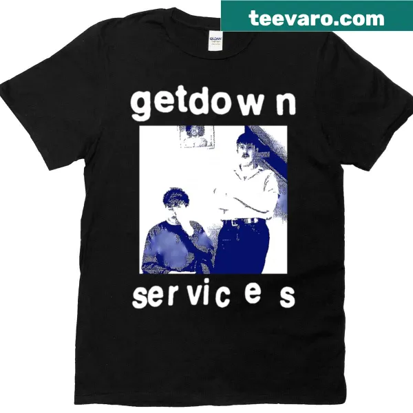 Grunge style T-shirt with bold Getdown Services text design