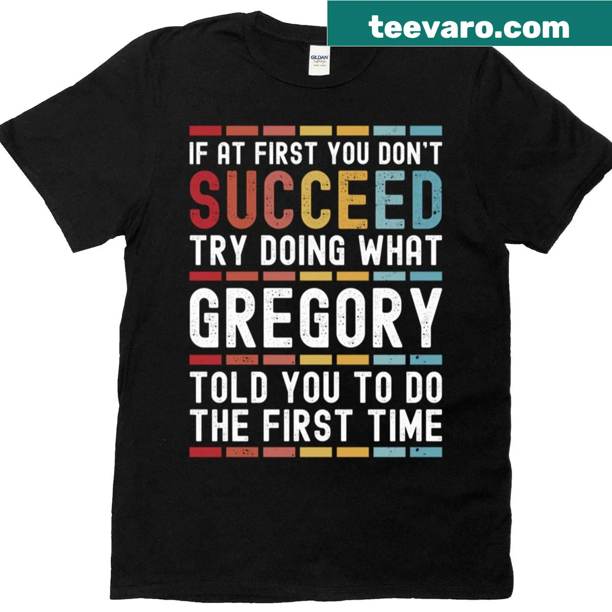 Personalized T-shirt featuring the name 'Gregory' with a funny birthday joke design. — on a men's t-shirt