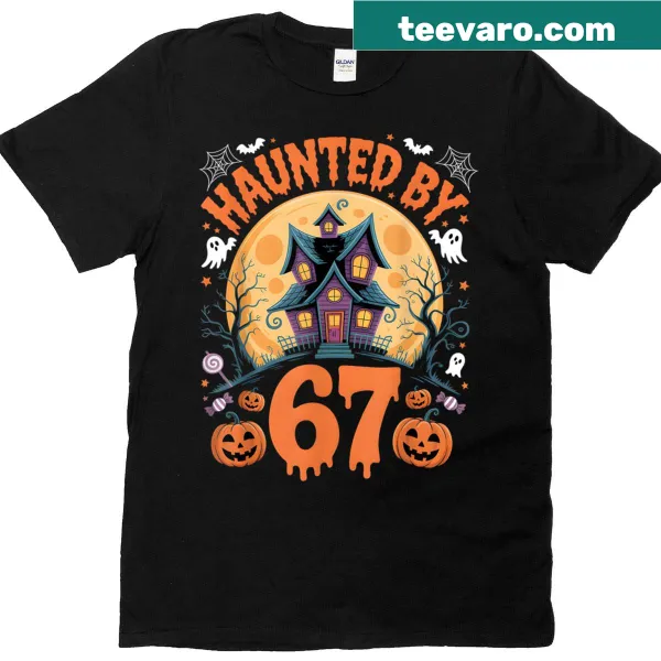 Cartoon ghost and pumpkin design t-shirt for Halloween