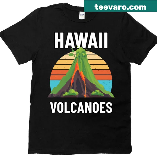 Fun graphic celebrating Hawaii's volcanoes on T-shirt